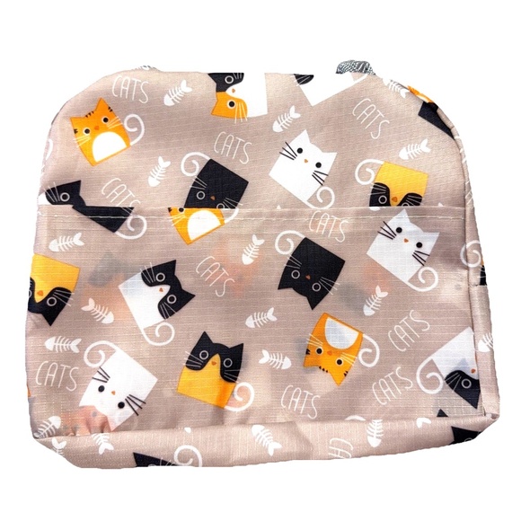 Insulated Kitty Cat Lunch Bag Tropical Container School Work Travel Picnic Light - Picture 7 of 14